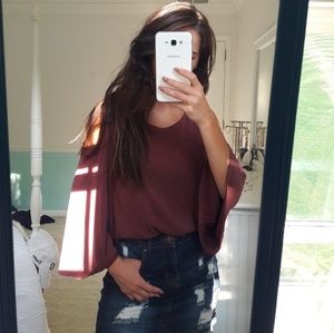 Off the Shoulder Maroon Top
